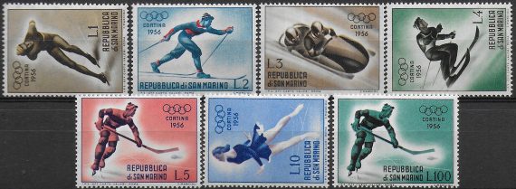 1955 San Marino Olimpiadi invernali 7v. MNH Sassone n. 428I/36I