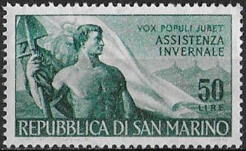 1956 San Marino assistenza invernale 1v. MNH Sassone n. 438