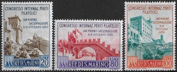 1956 San Marino periti filatelici 3v. MNH Sassone n. 450/52