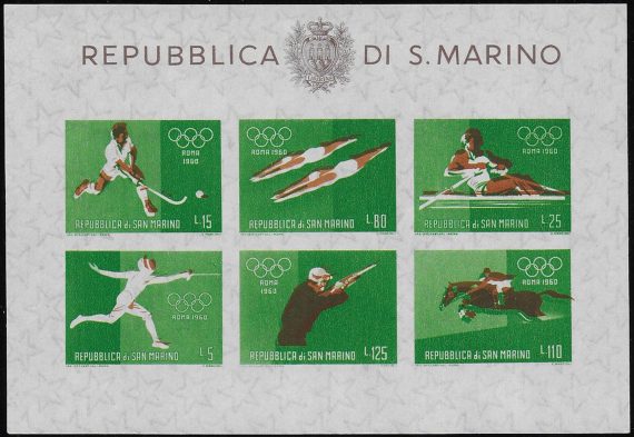 1960 San Marino Olimpiadi di Roma MS MNH Sassone n. 21d