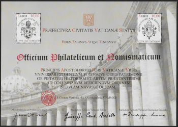 2012 Vaticano colonnato MS iniziali piccole MNH Unificato n. 76Ab