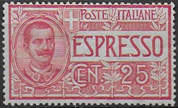 1903 Italia Espresso 25c. rosso vivo 1v. MNH Sassone n. 1