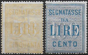 1903 Italia segnatasse colori diversi mc MNH Sassone n. 31/32