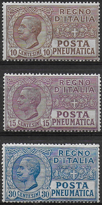 1913-23 Italia Pneumatica 3v. MNH Sassone n. 1/3