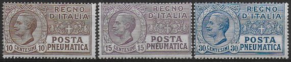 1913-23 Italia Pneumatica 3v. mc MNH Sassone n. 1/3