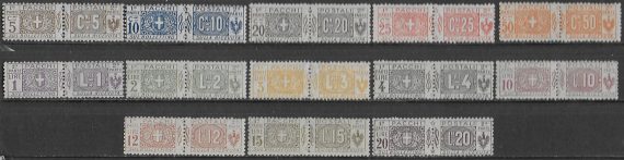 1914-22 Italia pacchi postali 13v. MNH Sassone n. 7/19