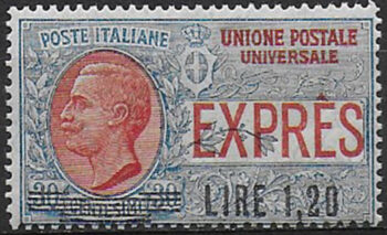 1921 Italia Espresso Lire 1,20 su 30c. 1v. MNH Sassone n. 5