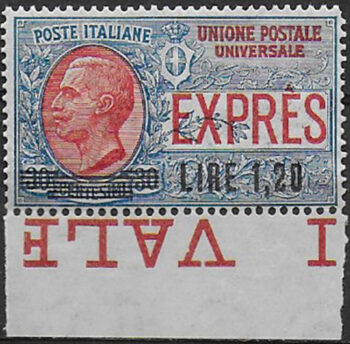 1921 Italia Espresso Lire 1,20 su 30c. 1v. bfc MNH Sassone n. 5