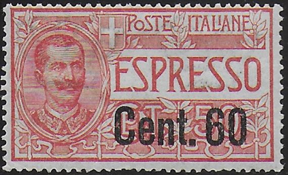 1922 Italia Express 60c. on 50c. rosso 1v. MNH Sassone n. 6