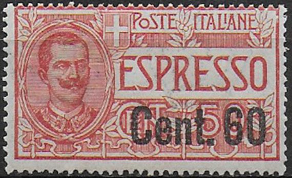1922 Italia Express 60c. on 50c. rosso 1v. mc MNH Sassone n. 6