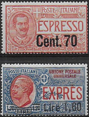 1924-25 Italia Espressi nuovo valore 2v. mc MNH Sassone n. 9/10