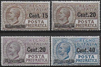 1924-25 Italia Pneumatica nuovi valori 4v. bc MNH Sassone n. 4/7