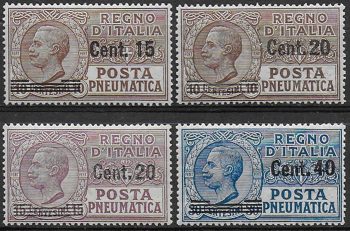 1924-25 Italia Pneumatica nuovi valori 4v. sup MNH Sassone n. 4/7