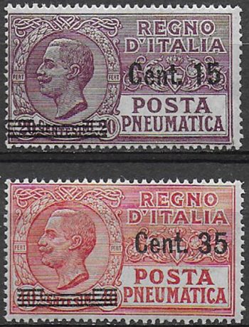 1927 Italia Pneumatica nuovi valori 2v. MNH Sassone n. 10/11
