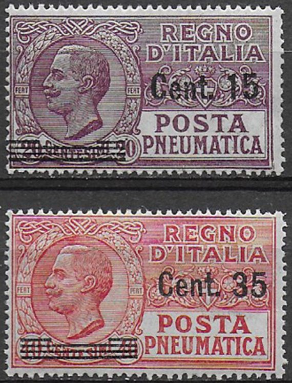 1927 Italia Pneumatica nuovi valori 2v. MNH Sassone n. 10/11