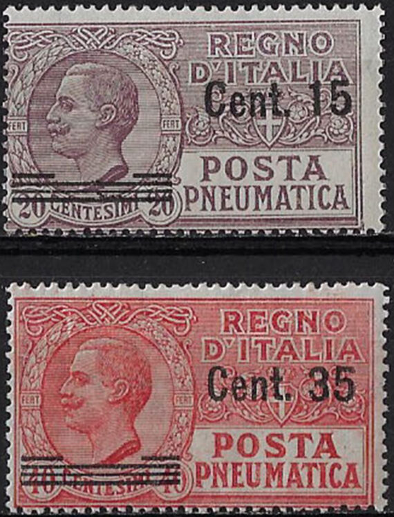 1927 Italia Pneumatica nuovi valori 2v. mc MNH Sassone n. 10/11