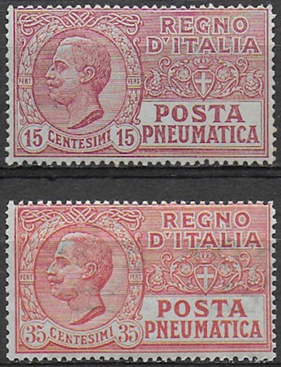 1927-28 Italia Pneumatica nuovi valori 2v. MNH Sassone n. 12/13