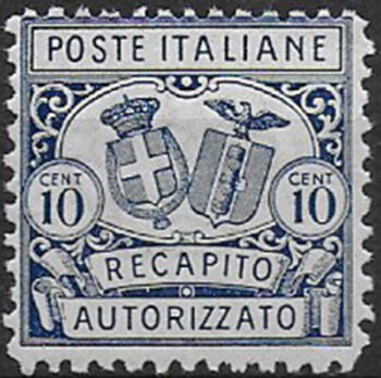 1928 Italia Recapito autorizzato 10c. azzurro mc MNH Sassone n. 1