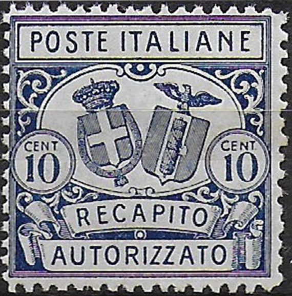 1928 Italia Authorised delivery 10c. azzurro MNH Sassone n. 2