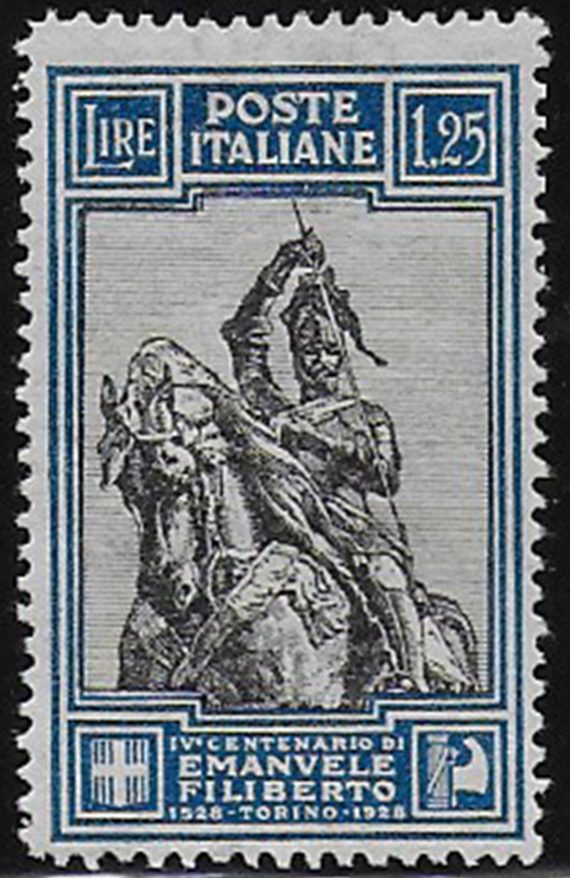 1928 Italia Emanuele Filiberto Lire 1,25 p. bc 13 3?4 MNH Sassone n. 226/I