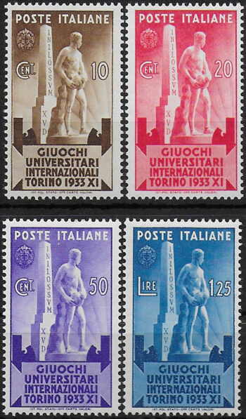 1933 Italia Giochi Universitari 4v. MNH Sassone n. 341/44