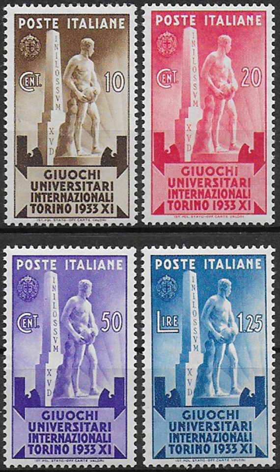 1933 Italia Giochi Universitari 4v. bc MNH Sassone n. 341/44