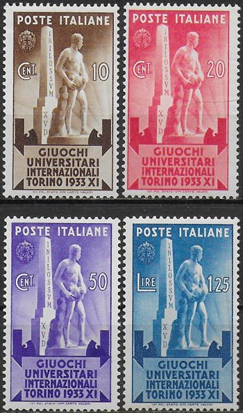 1933 Italia University games 4v. mc MNH Sassone n. 341/44