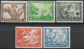 1933 Germania Reich Wagner 5v. MNH Unificato n. 470+72/74+76A