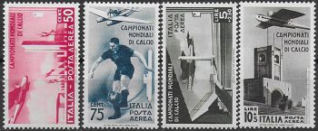1934 Italia 2nd Football World Cup airmail 4v. bc MNH Sassone n. 69/72
