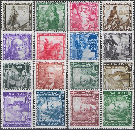 1938 Italia Proclamazione Impero 16v. MNH Sassone n. 439/48+A