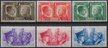 1941 Italia Asse italo-tedesca 6v. MNH Sassone n. 452/57