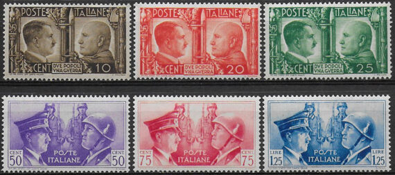 1941 Italia Asse italo-tedesca 6v. MNH Sassone n. 452/57
