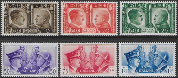 1941 Italia Asse italo-tedesca 6v. bc MNH Sassone n. 452/57