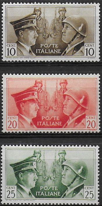 1941 Italia Asse italo-tedesca NE 3v. MNH Sassone n. 457A/C