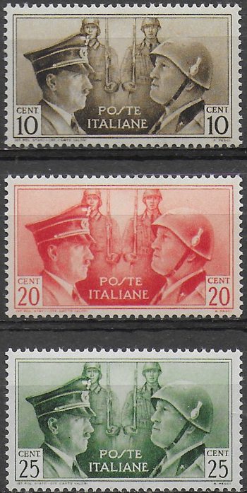 1941 Italia Asse italo-tedesca NE 3v. bc MNH Sassone n. 457A/C