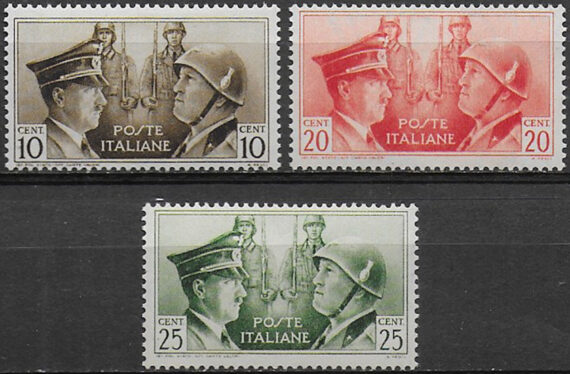 1941 Italia Asse italo-tedesca NE 3v. mc MNH Sassone n. 457A/C