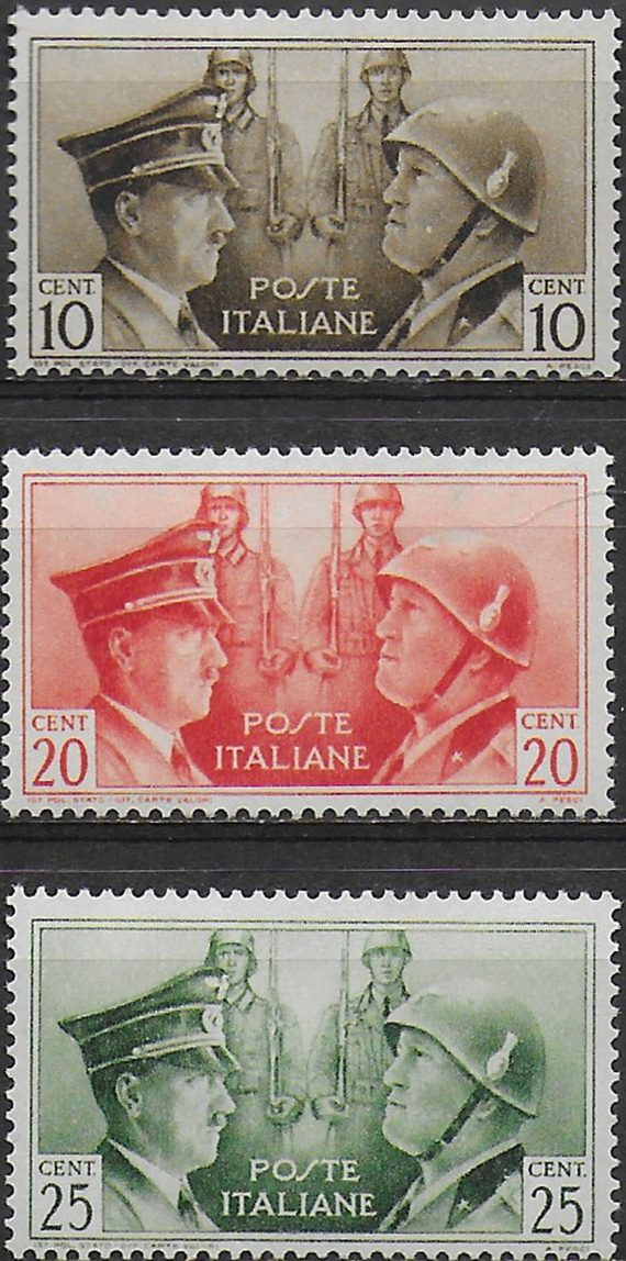 1941 Italia German-Italian Axis not issued 3v. mc MNH Sassone n. 457A/C