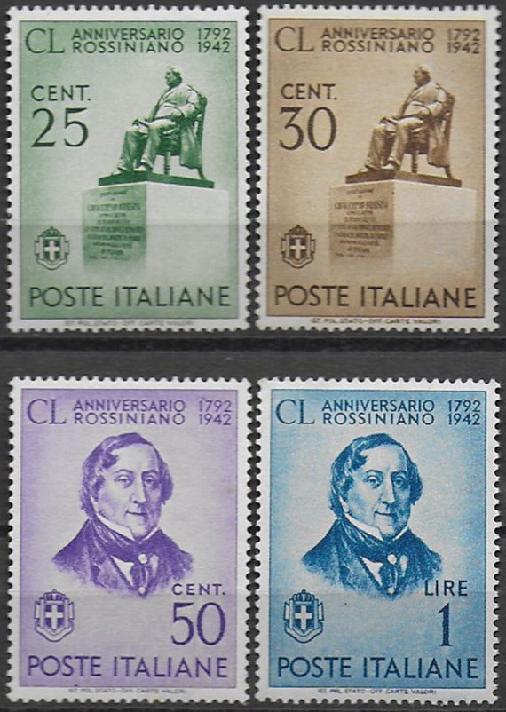 1942 Italia Gioacchino Rossini 4v. bc MNH Sassone n. 466/69