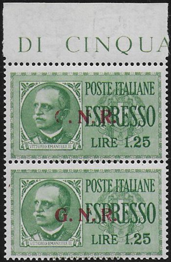1943 Repubblica Sociale Espressi Lire 1,25 cp var MNH Sassone n. 19/IIia+19II