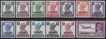 1945 Kuwait Giorgio VI 13v. MNH SG n. 52/63