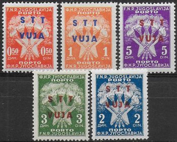 1949 Trieste B segnatasse fiaccole 5v. MNH Sassone n. 1/5