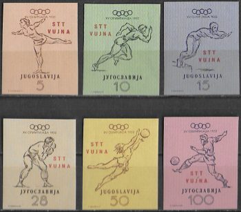 1952 Trieste B Helsinki Olympiad 6v. unperf. MNH Sassone n. S16