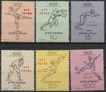 1952 Trieste B Helsinki Olympiad 6v. MNH Sassone n. 56/61