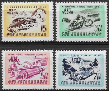 1953 Trieste B Corse internazionali 4v. MNH Sassone n. 85/88