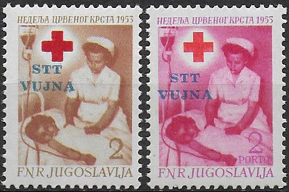 1953 Trieste B Red Cross 2v. MNH Sassone n. 93/94