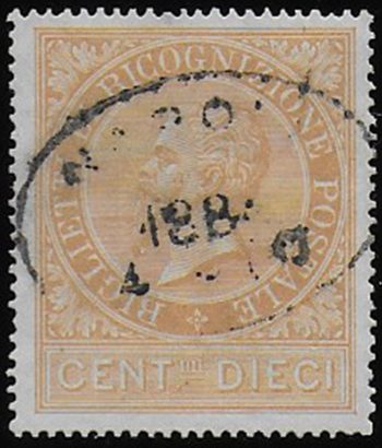 1874 Italia Ricognizione postale 10c. cancelled Sassone n. 1
