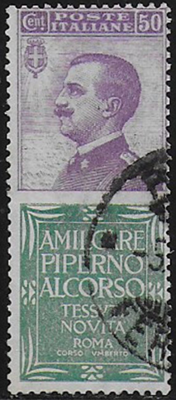 1924-25 Italia Pubblicitari 50c. Piperno cancelled Sassone n. 13