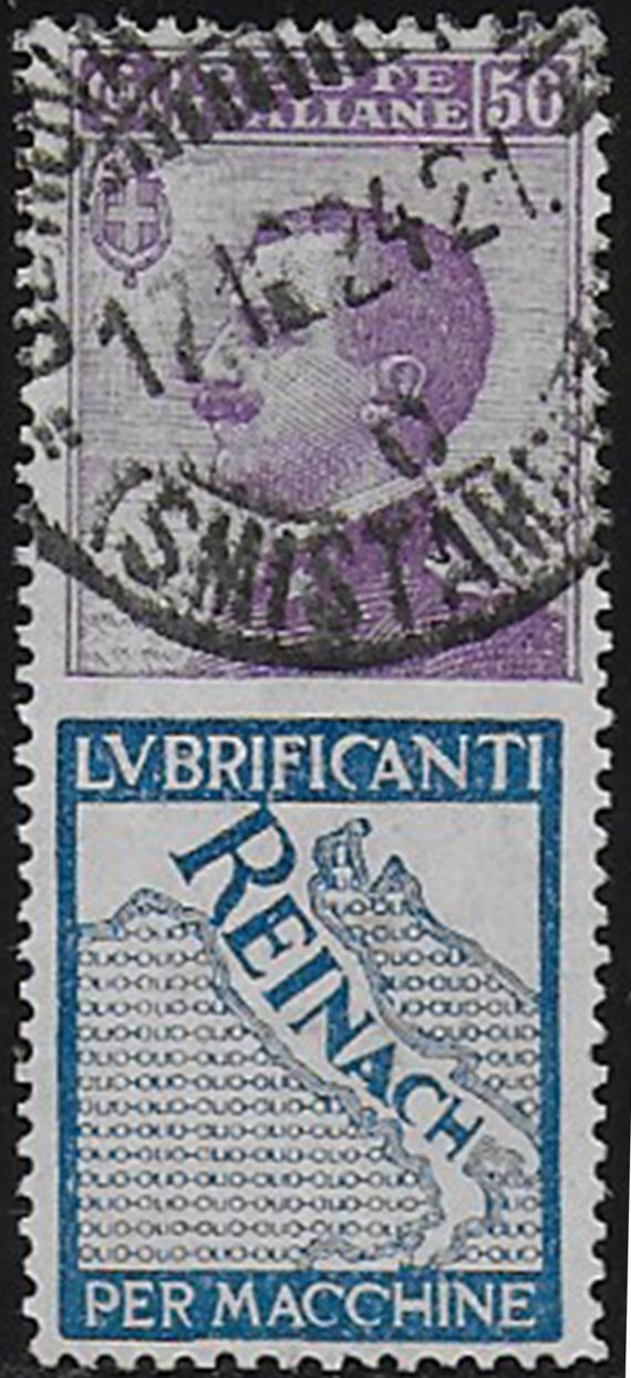1924-25 Italia Pubblicitari 50c. Reinach bc cancelled Sassone n. 14
