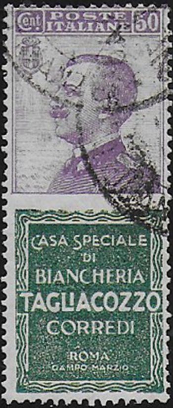 1924-25 Italia Pubblicitari 50c. Tagliacozzo cancelled Sassone n. 17