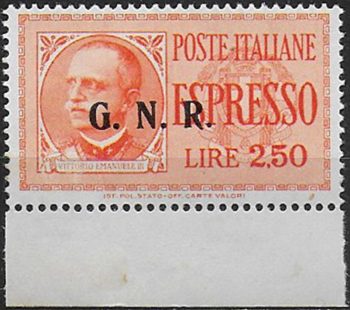 1943 Repubblica Sociale Espressi Lire 2,50 var bf MNH Sassone n. 20/IIIk